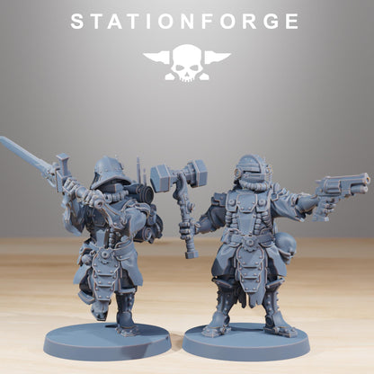 Frontliners Infantry, Space Techno-bots, modular Sci-Fi warriors by STATIONFORGE, Sci-Fi Wargames Cyber-themed Grimdark miniatures