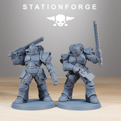 Socratis Melee Infantry, Modular Sci-Fi Marine warriors by STATIONFORGE, Grimdark Wargames Proxy