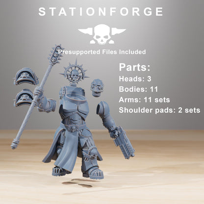 Socratis Melee Infantry, Modular Sci-Fi Marine warriors by STATIONFORGE, Grimdark Wargames Proxy