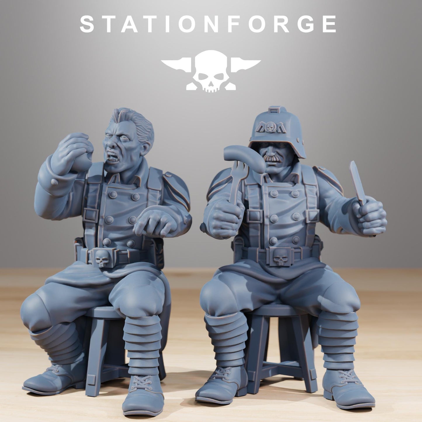GrimGuard Holiday Feast, Death Korps Proxy, Sci-Fi Wargames Miniatures by STATIONFORGE