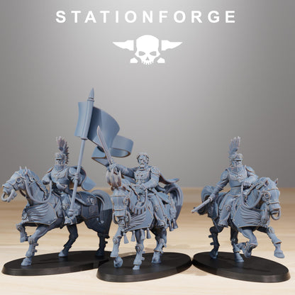 RoyalGuard Cavalry Commanders, Death Korps Proxy, Sci-Fi Wargames Miniatures by STATIONFORGE
