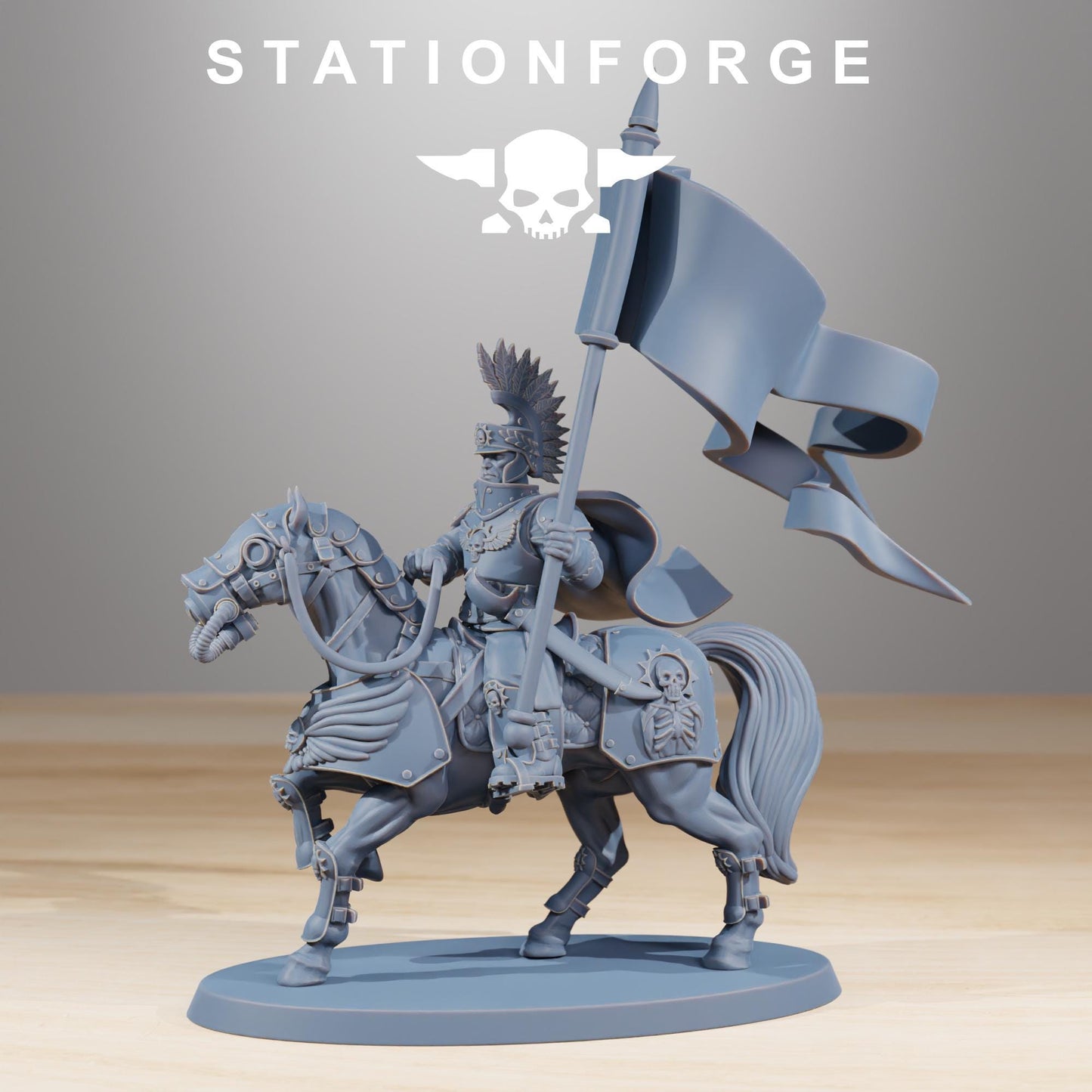 RoyalGuard Cavalry Commanders, Death Korps Proxy, Sci-Fi Wargames Miniatures by STATIONFORGE