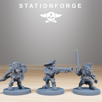 Gobs Pirates, Space-Faring Orkish Menace Sculpted by STATIONFORGE, Grimdark Compatible, Sci-Fi Wargame Scale