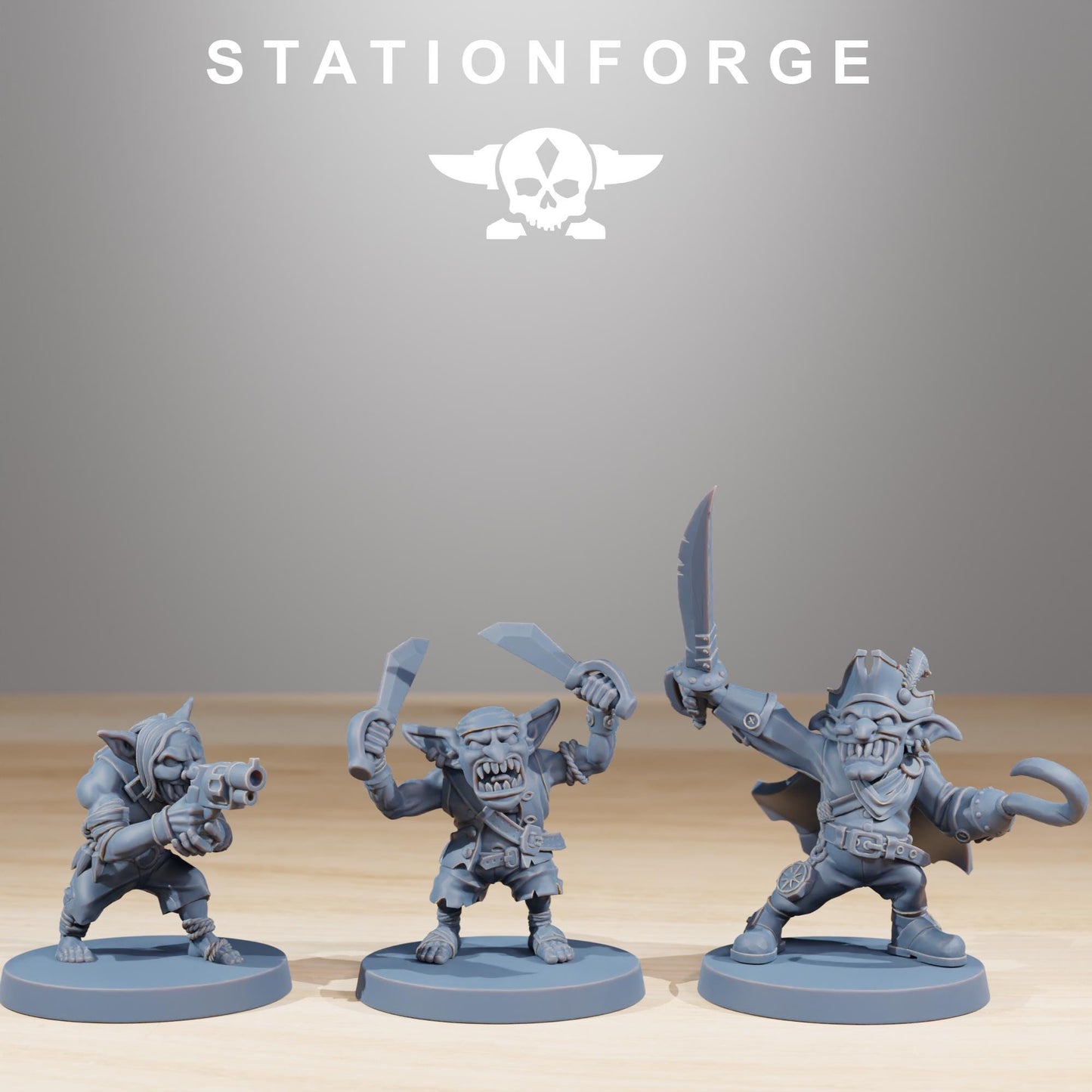 Gobs Pirates, Space-Faring Orkish Menace Sculpted by STATIONFORGE, Grimdark Compatible, Sci-Fi Wargame Scale