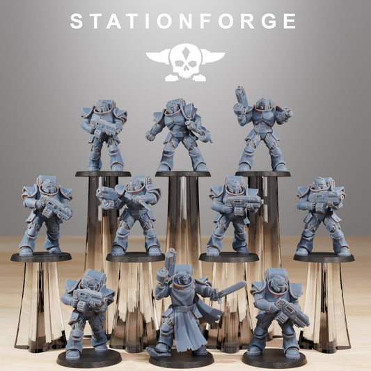 Socratis Legion Infantry, Modular Sci-Fi Marine warriors by STATIONFORGE, Grimdark Wargames Proxy