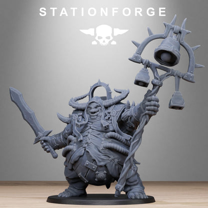 Corrupted Lord of the Filth, Chaotic Daemonic Monopose Miniatures Sculpted by STATIONFORGE  for Wargames set in the Grimdark Future