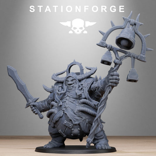 Corrupted Lord of the Filth, Chaotic Daemonic Monopose Miniatures Sculpted by STATIONFORGE  for Wargames set in the Grimdark Future