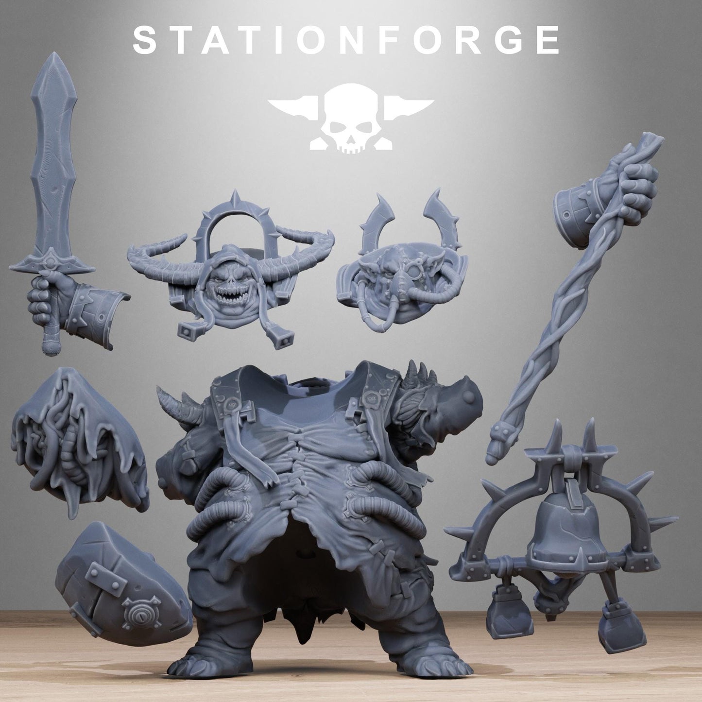 Corrupted Lord of the Filth, Chaotic Daemonic Monopose Miniatures Sculpted by STATIONFORGE  for Wargames set in the Grimdark Future