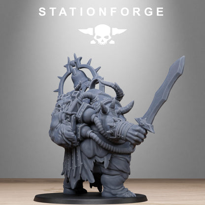 Corrupted Lord of the Filth, Chaotic Daemonic Monopose Miniatures Sculpted by STATIONFORGE  for Wargames set in the Grimdark Future