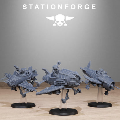 Orkaz Gobs Planes, Space-Faring Orkish Menace Sculpted by STATIONFORGE, Grimdark Compatible, Scaled for Miniature Wargames