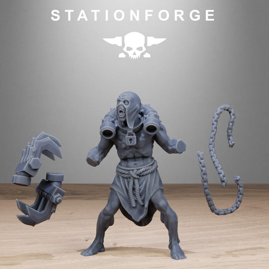 Corrupted Guard Butchers, Chaos Worshipper Sci-Fi Wargames Miniatures by STATIONFORGE, Corrupted Imperial Guard