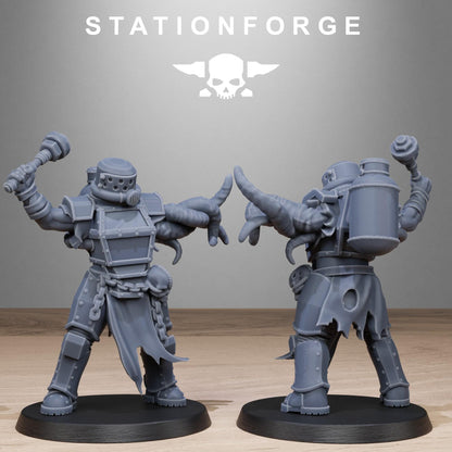 Corrupted Guard Butchers, Chaos Worshipper Sci-Fi Wargames Miniatures by STATIONFORGE, Corrupted Imperial Guard