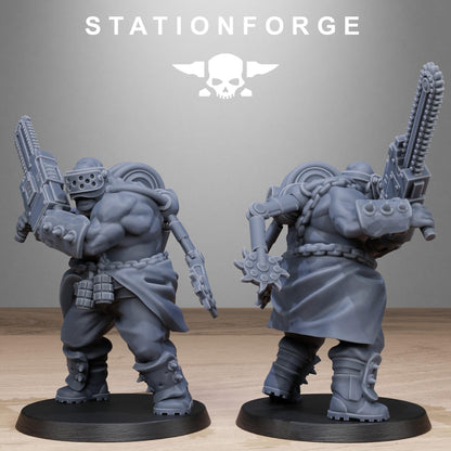 Corrupted Guard Butchers, Chaos Worshipper Sci-Fi Wargames Miniatures by STATIONFORGE, Corrupted Imperial Guard
