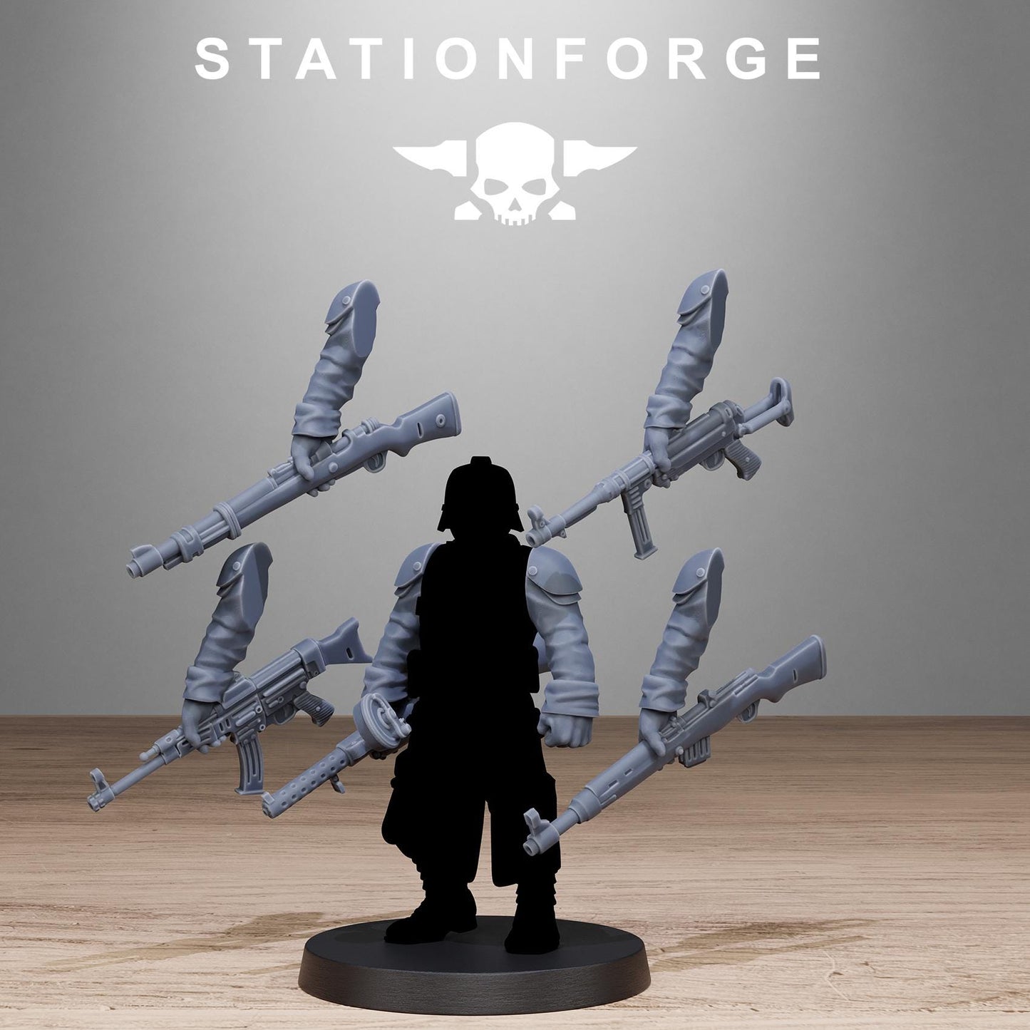 GrimGuard German Weapons Pack, Death Korps Bitz, Sci-Fi Wargames Miniatures by STATIONFORGE