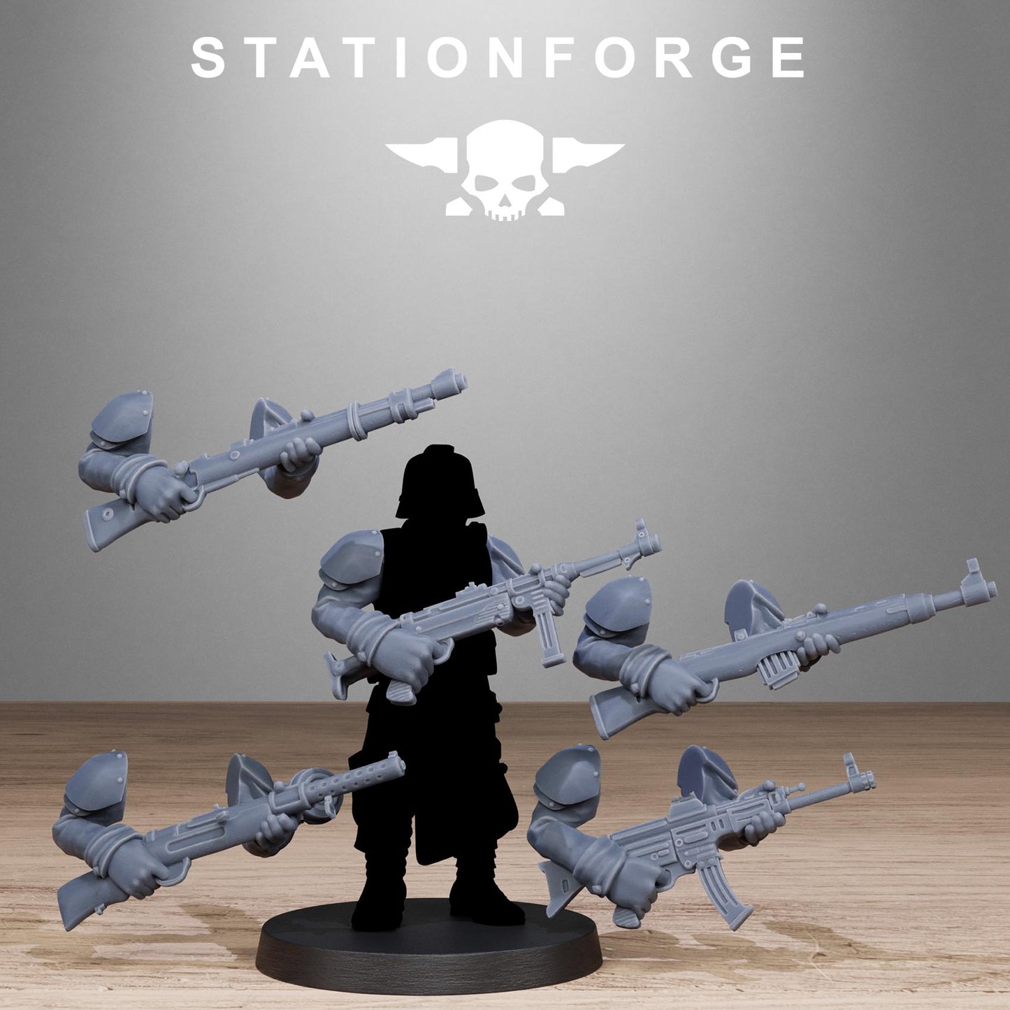 GrimGuard German Weapons Pack, Death Korps Bitz, Sci-Fi Wargames Miniatures by STATIONFORGE