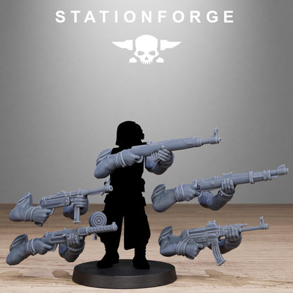 GrimGuard German Weapons Pack, Death Korps Bitz, Sci-Fi Wargames Miniatures by STATIONFORGE