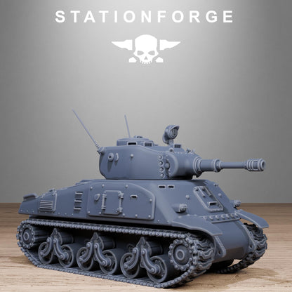 FreeGuard Battle Tank - GrimGuard Heavy Tank, Sci-Fi Space Guard Soldiers by STATIONFORGE