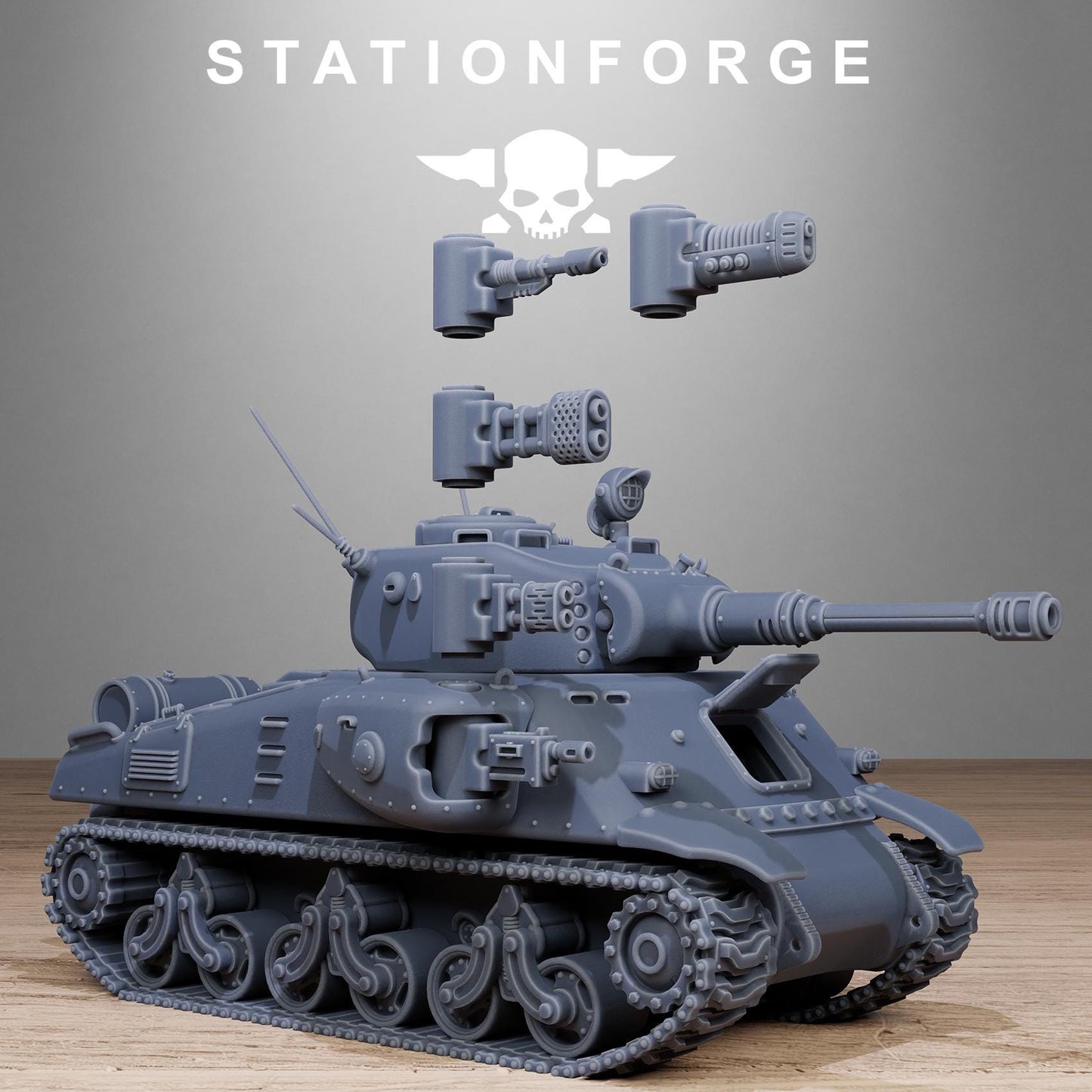 FreeGuard Battle Tank - GrimGuard Heavy Tank, Sci-Fi Space Guard Soldiers by STATIONFORGE