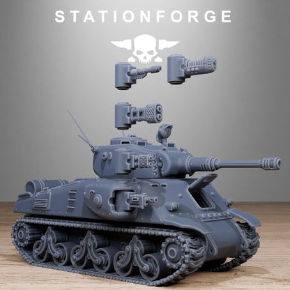 FreeGuard Battle Tank - GrimGuard Heavy Tank, Sci-Fi Space Guard Soldiers by STATIONFORGE
