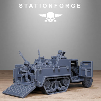 FreeGuard Half Track, Modular Sci-Fi Guardsmen Vehicle by STATIONFORGE, Sci-fi Wargames Proxy, Imperial Guard Transport Truck