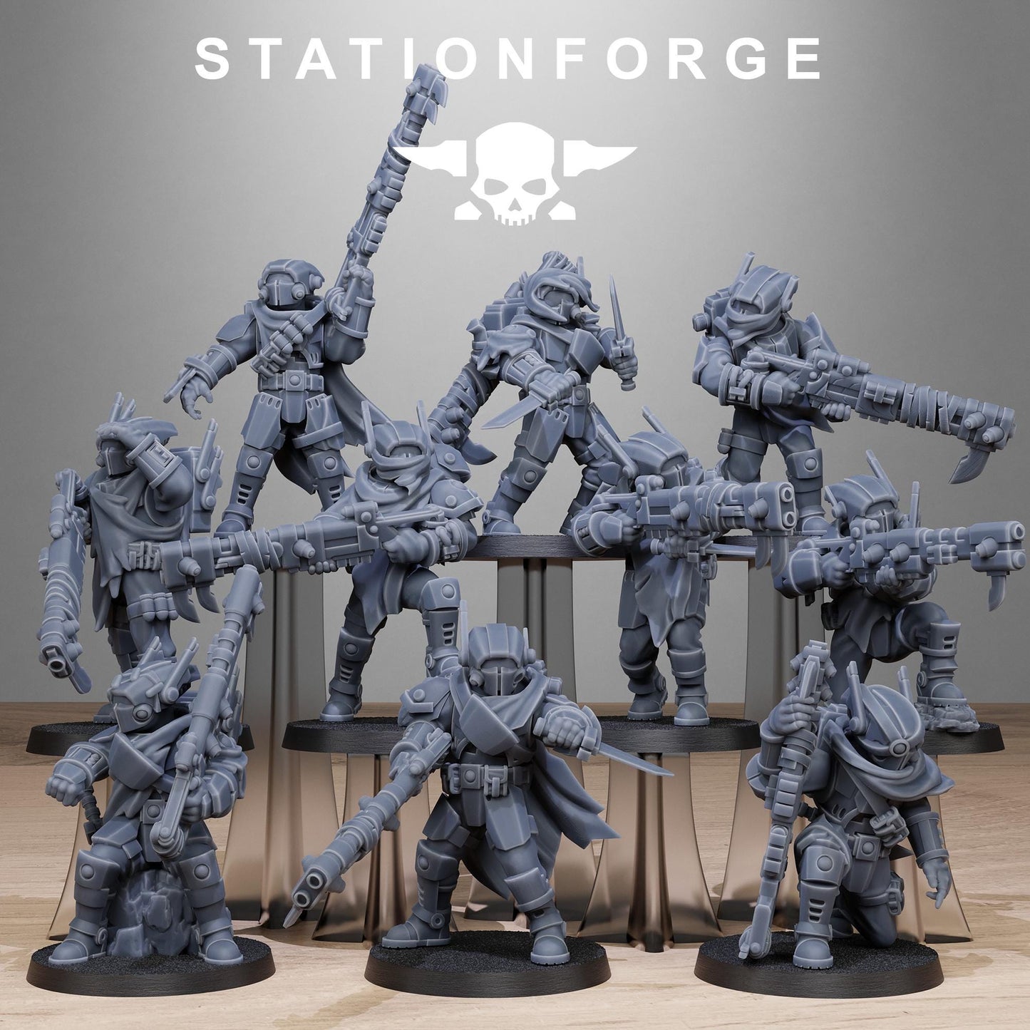 Tarion Hunters, Communitarian Alien Infantry, Sci-Fi Wargames Miniatures by STATIONFORGE