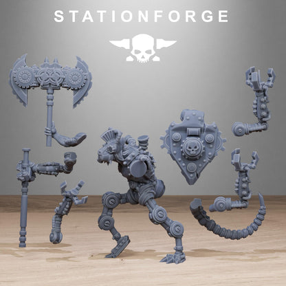 Raticus Technoclaw, Space Techno-Rats, monopose Sci-Fi warriors by STATIONFORGE, Sci-Fi Wargames Rat-Themed Grimdark miniatures