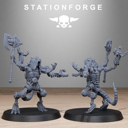 Raticus Technoclaw, Space Techno-Rats, monopose Sci-Fi warriors by STATIONFORGE, Sci-Fi Wargames Rat-Themed Grimdark miniatures