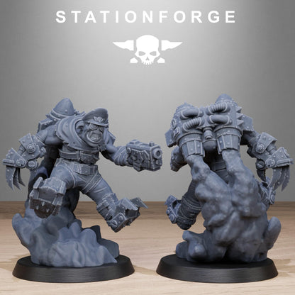 Orkaz Flyers, Space-Faring Orkish Menace Sculpted by STATIONFORGE, Grimdark Compatible, Scaled for Sci-Fi Miniature Wargames