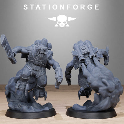 Orkaz Flyers, Space-Faring Orkish Menace Sculpted by STATIONFORGE, Grimdark Compatible, Scaled for Sci-Fi Miniature Wargames