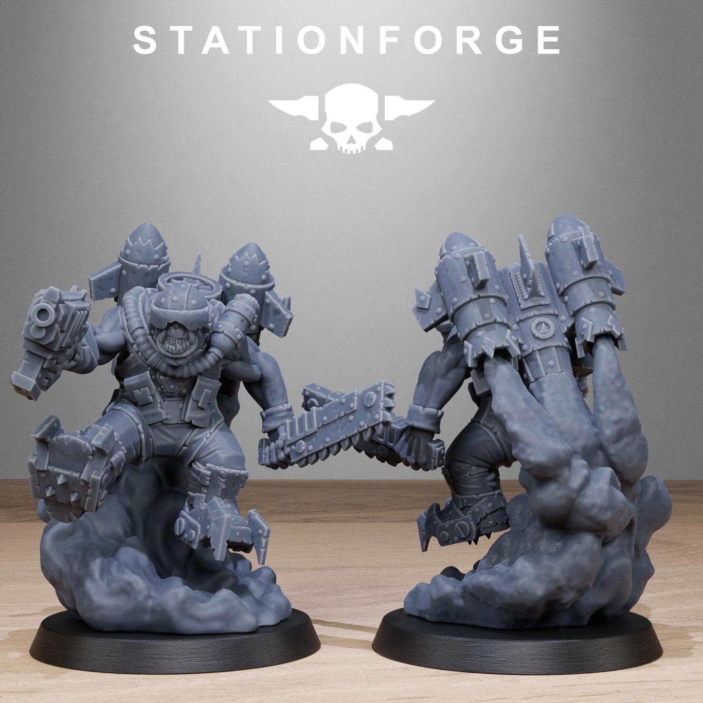 Orkaz Flyers, Space-Faring Orkish Menace Sculpted by STATIONFORGE, Grimdark Compatible, Scaled for Sci-Fi Miniature Wargames