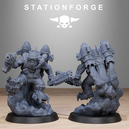 Orkaz Flyers, Space-Faring Orkish Menace Sculpted by STATIONFORGE, Grimdark Compatible, Scaled for Sci-Fi Miniature Wargames