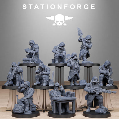 GrimGuard Chill Squad, Death Korps Proxy, Sci-Fi Wargames Miniatures by STATIONFORGE