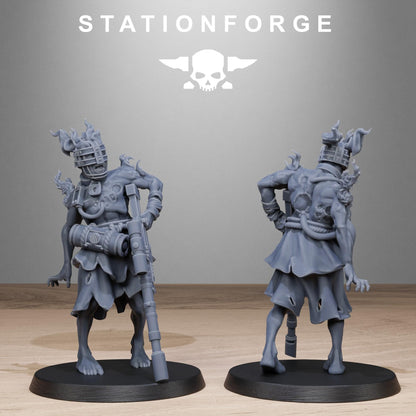 Corrupted Guard Abhumans, Chaos Worshipper Sci-Fi Wargames Miniatures by STATIONFORGE, Corrupted Imperial Guard