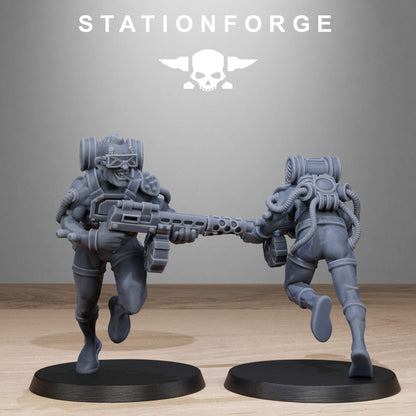 Corrupted Guard Abhumans, Chaos Worshipper Sci-Fi Wargames Miniatures by STATIONFORGE, Corrupted Imperial Guard