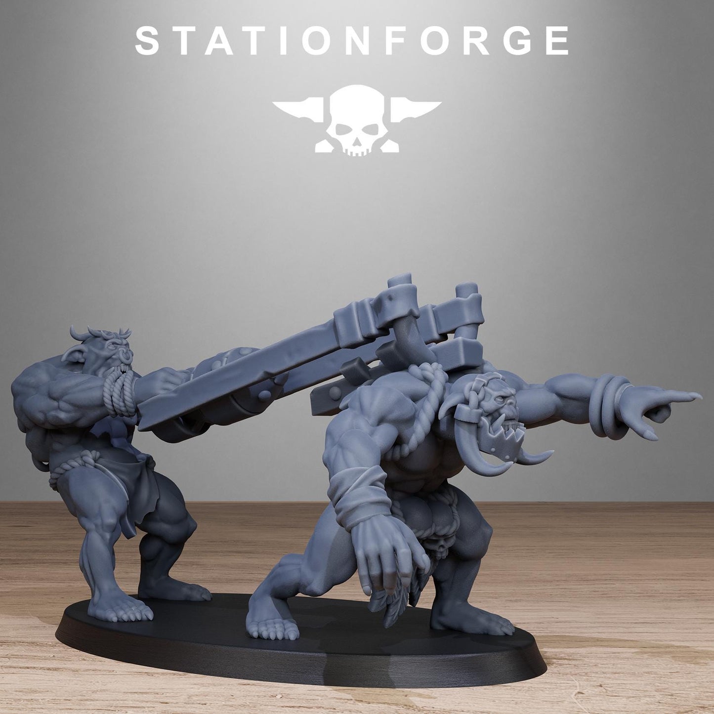 Orkaz Tribal Infantry, Space-Faring Orkish Menace Sculpted by STATIONFORGE, Grimdark Compatible, Sci-Fi Wargame Scale