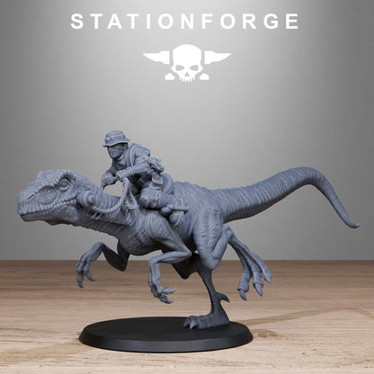 GrimGuard Jungle Raptors, Modular Set Miniatures by STATIONFORGE,  Imperial guard cavalry regiment