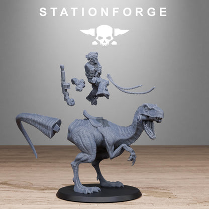 GrimGuard Jungle Raptors, Modular Set Miniatures by STATIONFORGE,  Imperial guard cavalry regiment