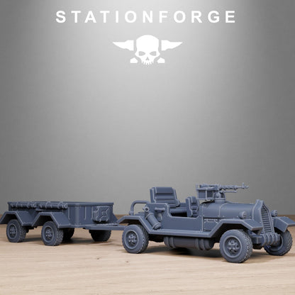 GrimGuard Support Vehicles, Modular Sci-Fi Guardsmen Vehicles by STATIONFORGE, Sci-fi Wargames Proxy, Imperial Guard Transports