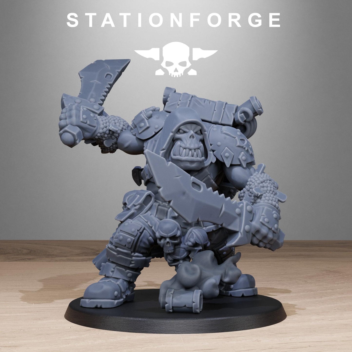 Orkaz Assassin, Space-Faring Orkish Menace Sculpted by STATIONFORGE, Grimdark Compatible, Sci-Fi Wargame Scale