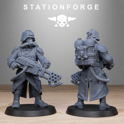 GrimGuard Flamers, Death Korps Proxy, Sci-Fi Wargames Miniatures by STATIONFORGE