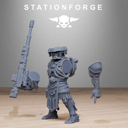 Scavenger Snipers, Space Techno-bots, modular Sci-Fi warriors by STATIONFORGE, Sci-Fi Wargames Cyber-themed Grimdark miniatures