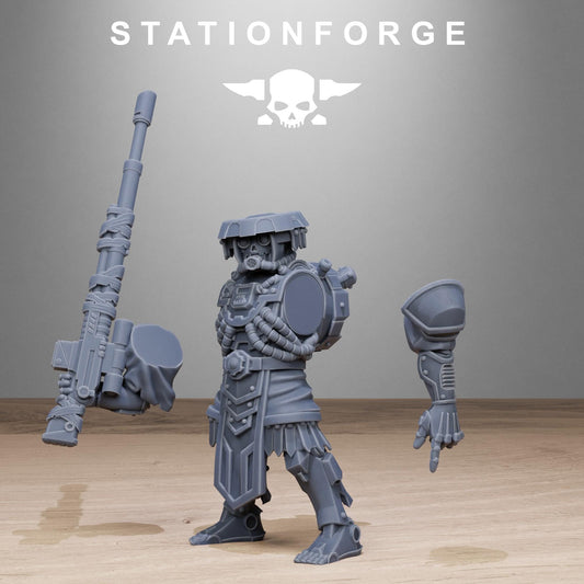 Scavenger Snipers, Space Techno-bots, modular Sci-Fi warriors by STATIONFORGE, Sci-Fi Wargames Cyber-themed Grimdark miniatures