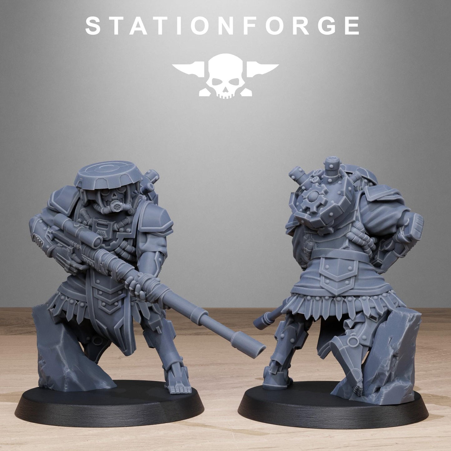 Scavenger Snipers, Space Techno-bots, modular Sci-Fi warriors by STATIONFORGE, Sci-Fi Wargames Cyber-themed Grimdark miniatures