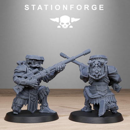 Scavenger Snipers, Space Techno-bots, modular Sci-Fi warriors by STATIONFORGE, Sci-Fi Wargames Cyber-themed Grimdark miniatures