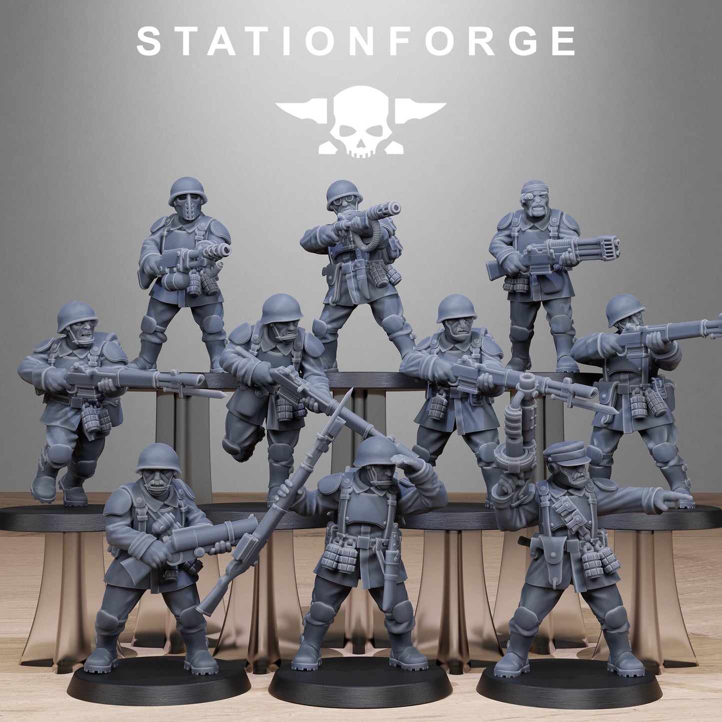 FreeGuard Infantry, Imperial Guard Proxy, Sci-Fi Wargames Miniatures by STATIONFORGE