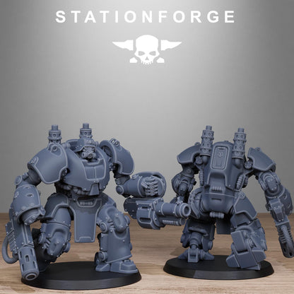 GrimGuard Power Armor Modular Set Miniatures by STATIONFORGE,  Imperial Guard Mechanized Infantry regiment