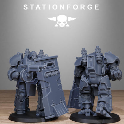 GrimGuard Power Armor Modular Set Miniatures by STATIONFORGE,  Imperial Guard Mechanized Infantry regiment