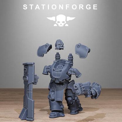 GrimGuard Power Armor Modular Set Miniatures by STATIONFORGE,  Imperial Guard Mechanized Infantry regiment