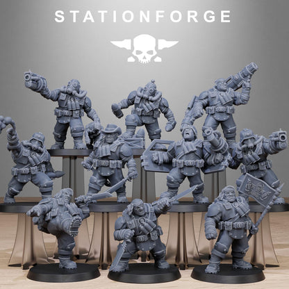 GrimGuard Jungle Fighter Mutants, Imperial Guard Proxy, Sci-Fi Wargames Miniatures by STATIONFORGE