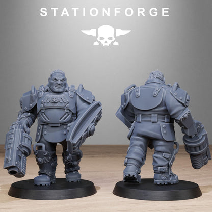 GrimGuard Armored Mutants, Imperial Guard Proxy, Sci-Fi Wargames Miniatures by STATIONFORGE